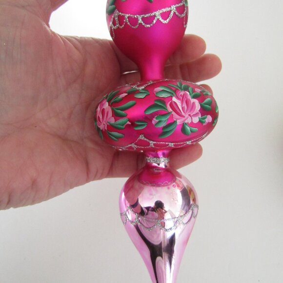 Lot of 3 Large, Vintage hand blown glass ornaments, unique shapes - Picture 6 of 8